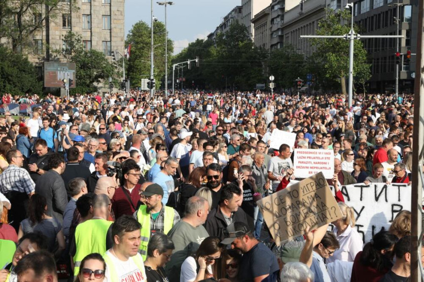 Peti protest dijela opozicije "Srbija protiv nasilja"