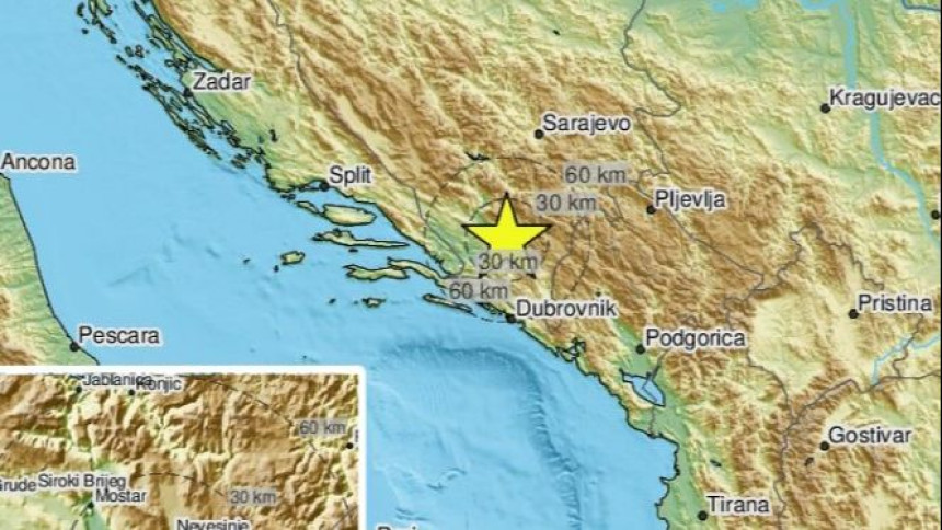 Ponovo se treslo tlo u Hercegovini: Epicentar kod Stoca