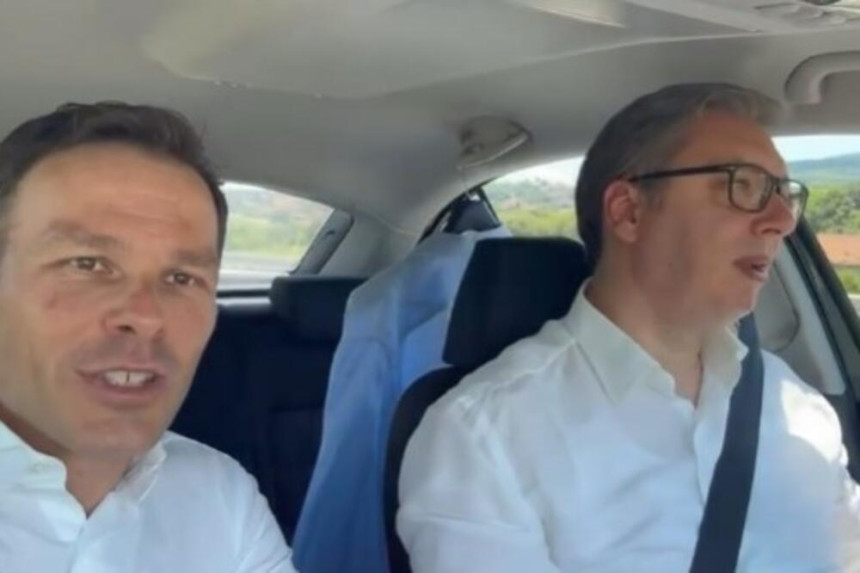 Vučić za volanom: Sa Malim obišao obilaznicu (VIDEO)