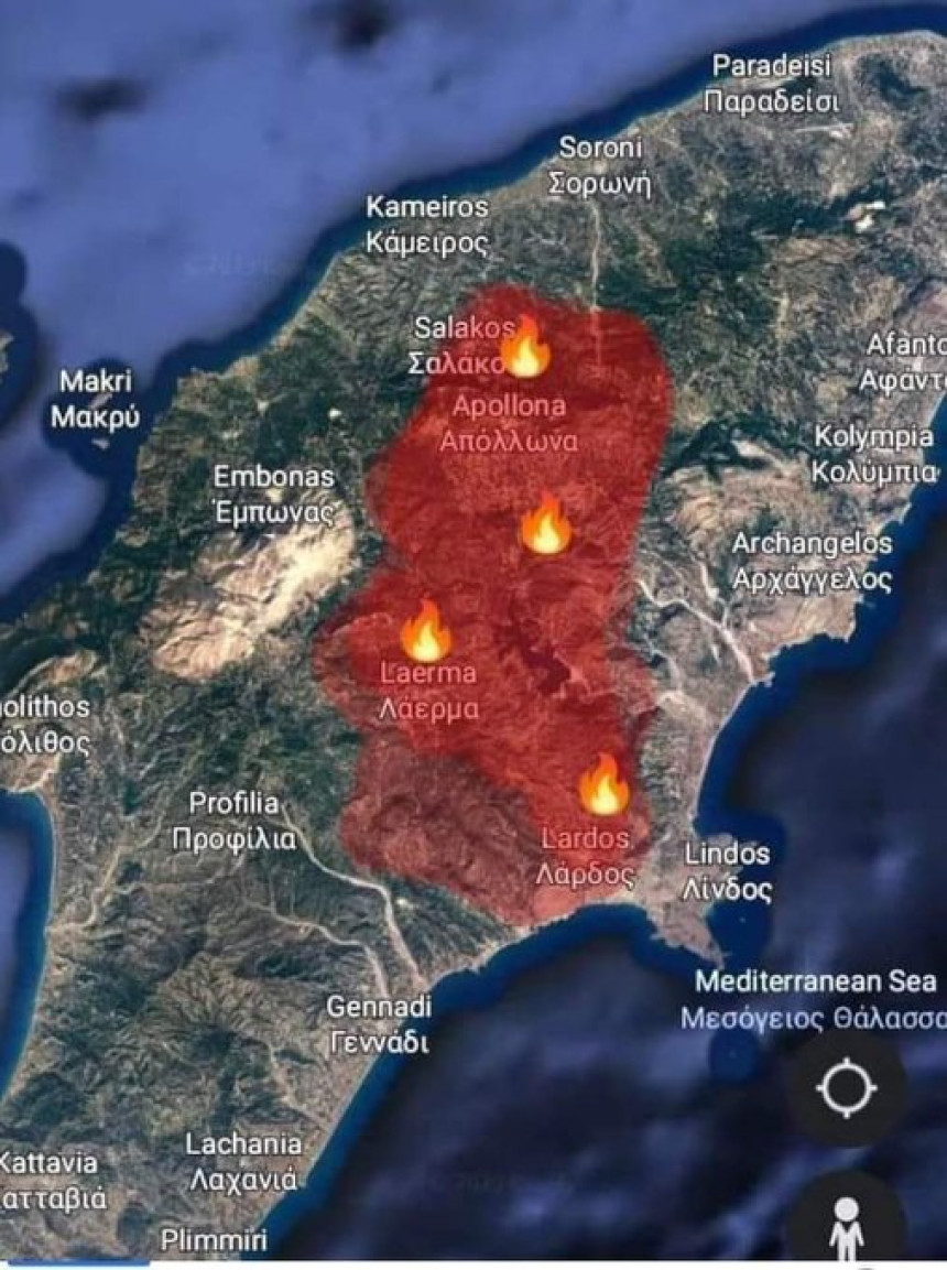 Rodos: 30.000 ljudi evakuisano zbog šumskih požara