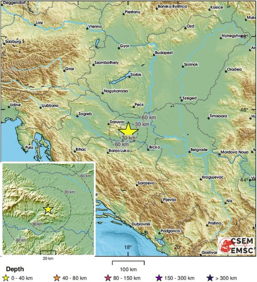 Zemljotres jačine 3,5 stepeni jutros pogodio BiH