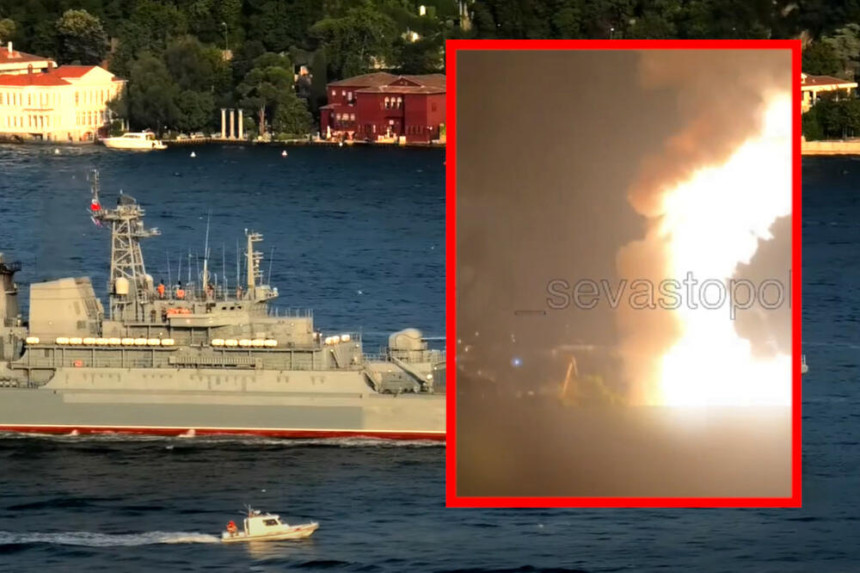 Ukrajinski napad na Sevastopolj, gori brodogradilište
