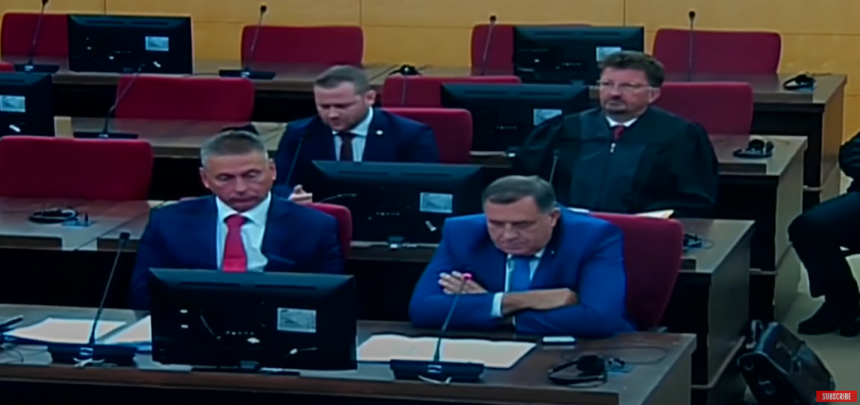 Снимак Додиковог изјашњавања на рочишту у Суду БиХ
