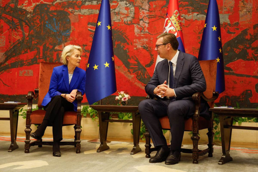 Vučić se sastao sa fon der Lajen u Palati Srbija