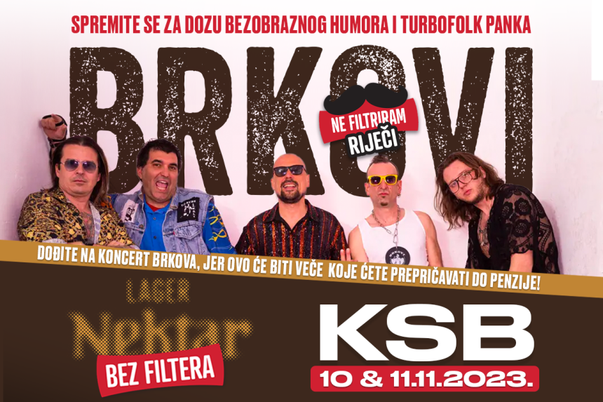 Vikend uz okus "Nektara Bez filtera": Dvostruki koncert Brkova u Banjaluci