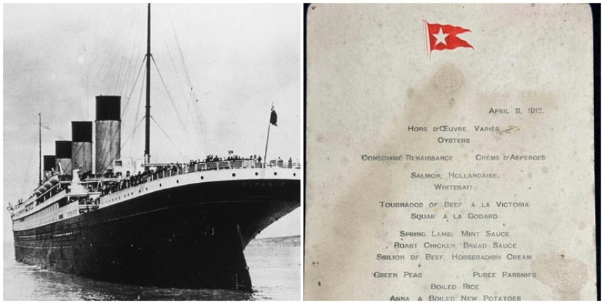 Prodat meni sa Titanika- šta su jeli putnici broda pre potonuća?!