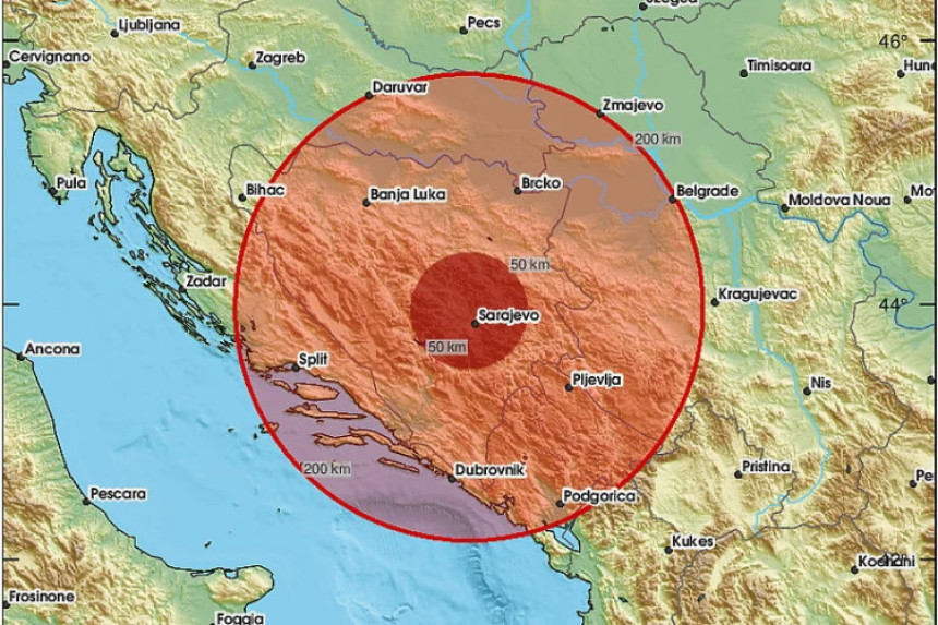 Ponovo se zatreslo tlo: Zemljotres u blizini Sarajeva