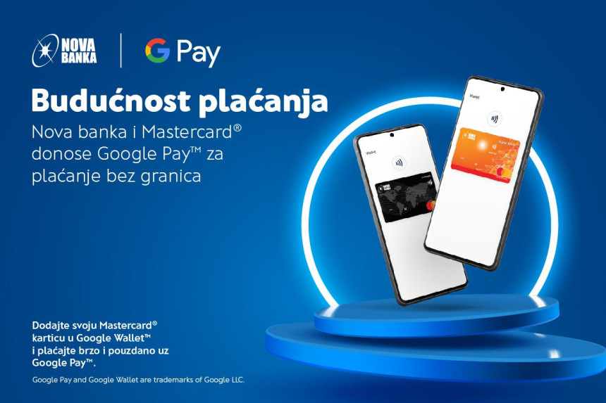 Нова банка представља дигитални новчаник Гоогле Паy™ за Мастерцард кориснике