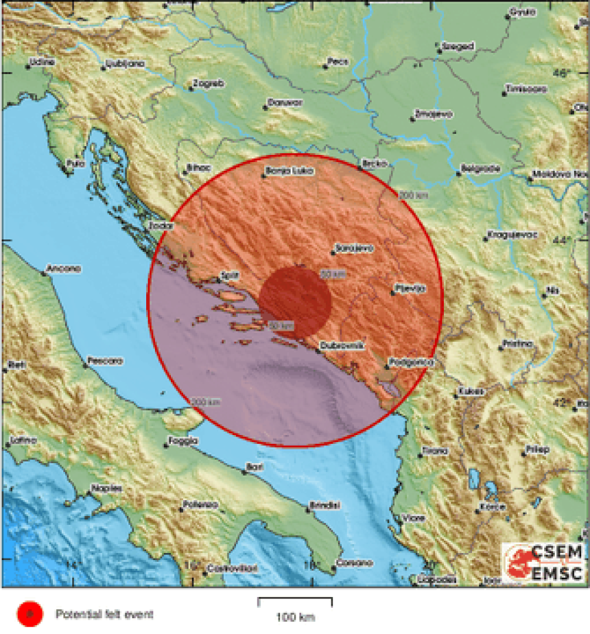 Јак земљотрес у Јадрану, тресло се и у БиХ