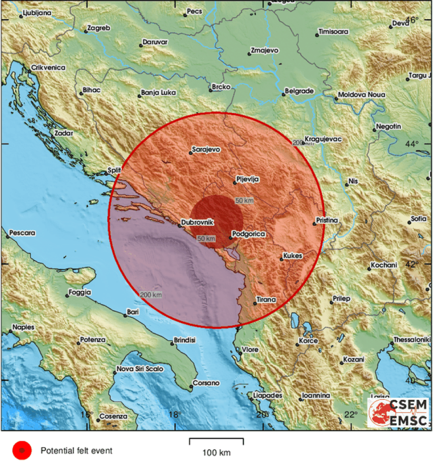 Zemljotres rano jutros pogodio Hercegovinu