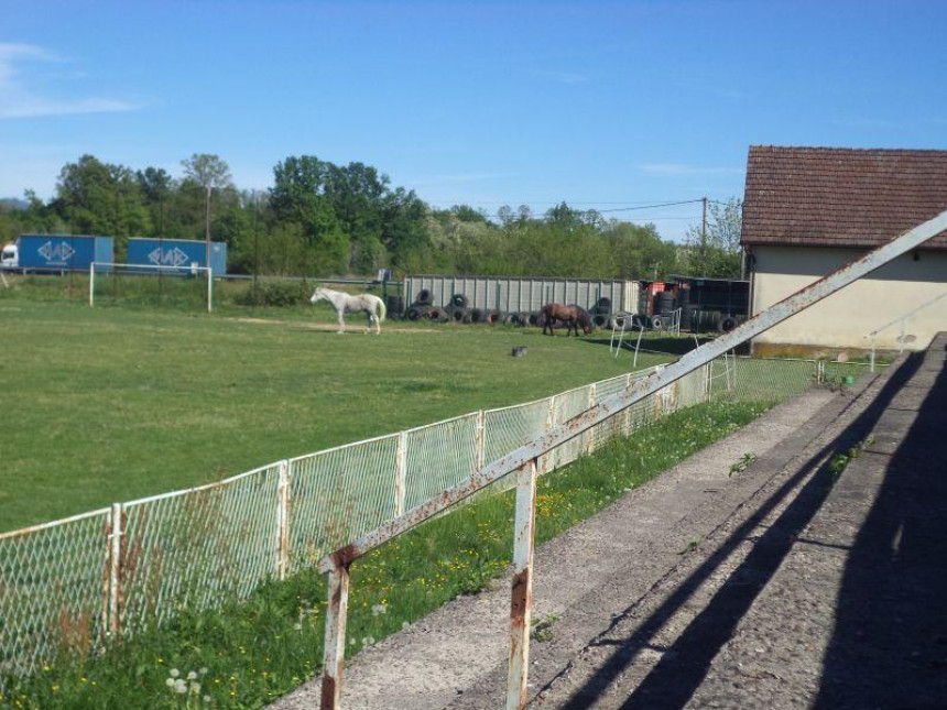 Srbac; Fudbalski teren pretvoren u pašnjak