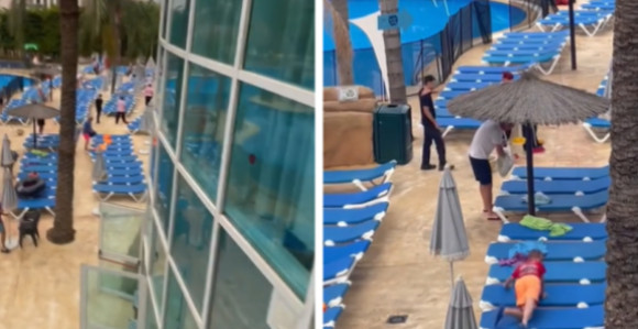 Ko će prije stići: Borba za ležaljke pored bazena (VIDEO)