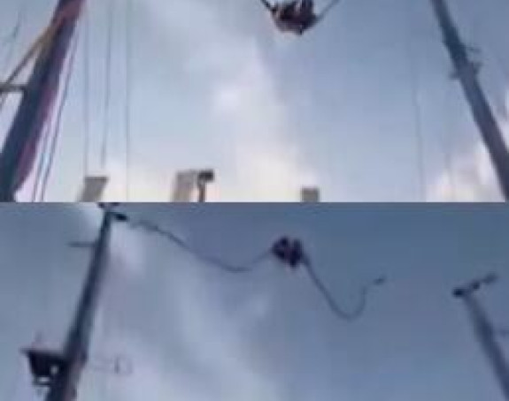Pakao na vašaru: Otkačila se sajla na visini od 90 metara
