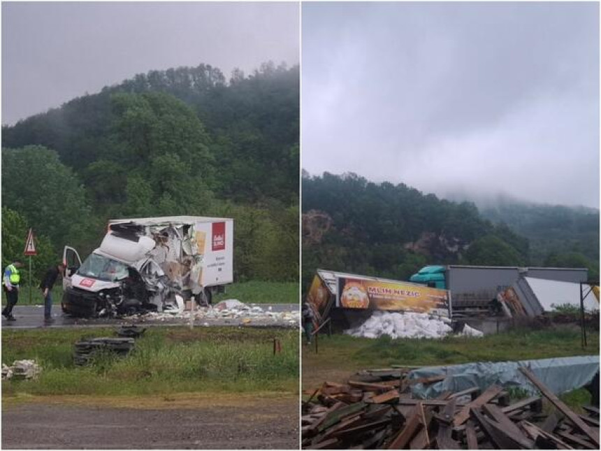 Težak sudar dva kamiona kod Doboja