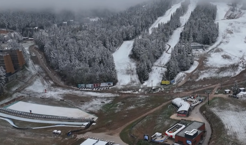 Pad temperature donio prvomajski snijeg na Bjelašnicu