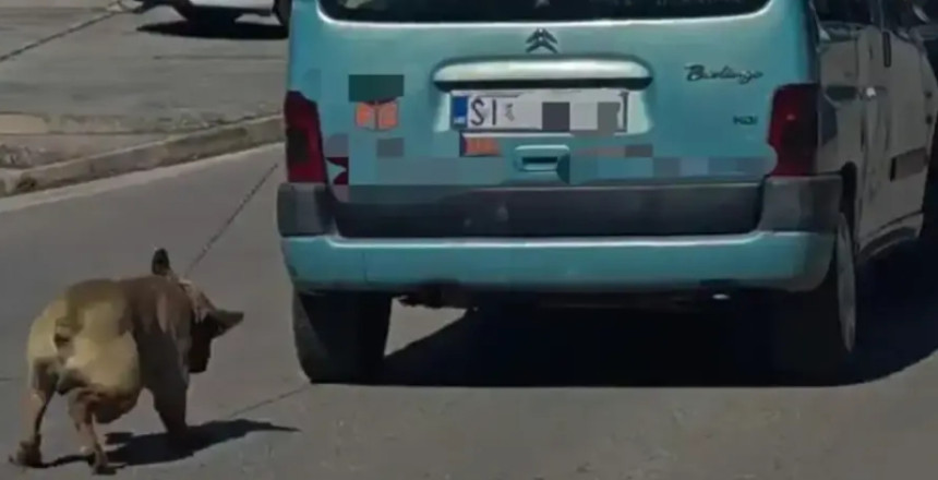 Dno dna! Vezao psa za auto i vukao ga kroz grad!