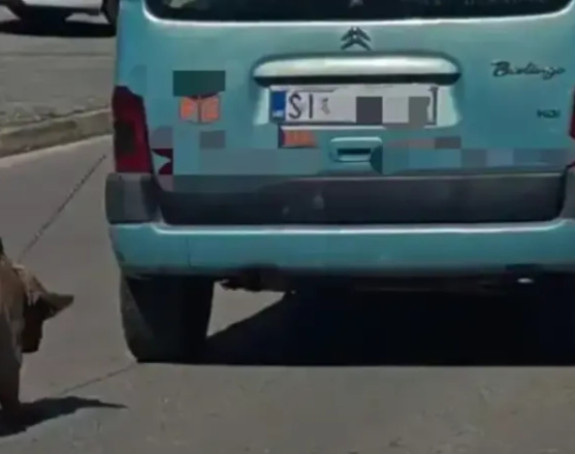 Dno dna! Vezao psa za auto i vukao ga kroz grad!
