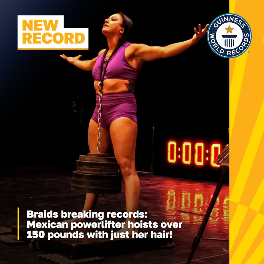 Nevjerovatno: Žena kosom podigla više od 75 kg (VIDEO)