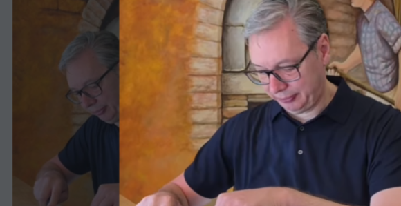Mala pauza: Vučić svratio na burek i čašicu razgovora