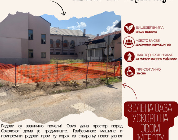 Zvanično počelo uređenje zelene oaze kod Sokolskog doma