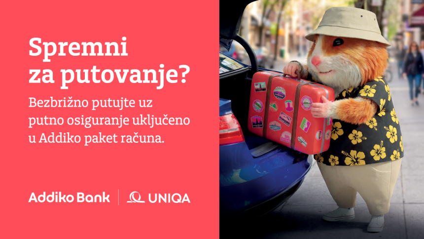 Spakujte kofere, a putno osiguranje prepustite Addiko paketima
