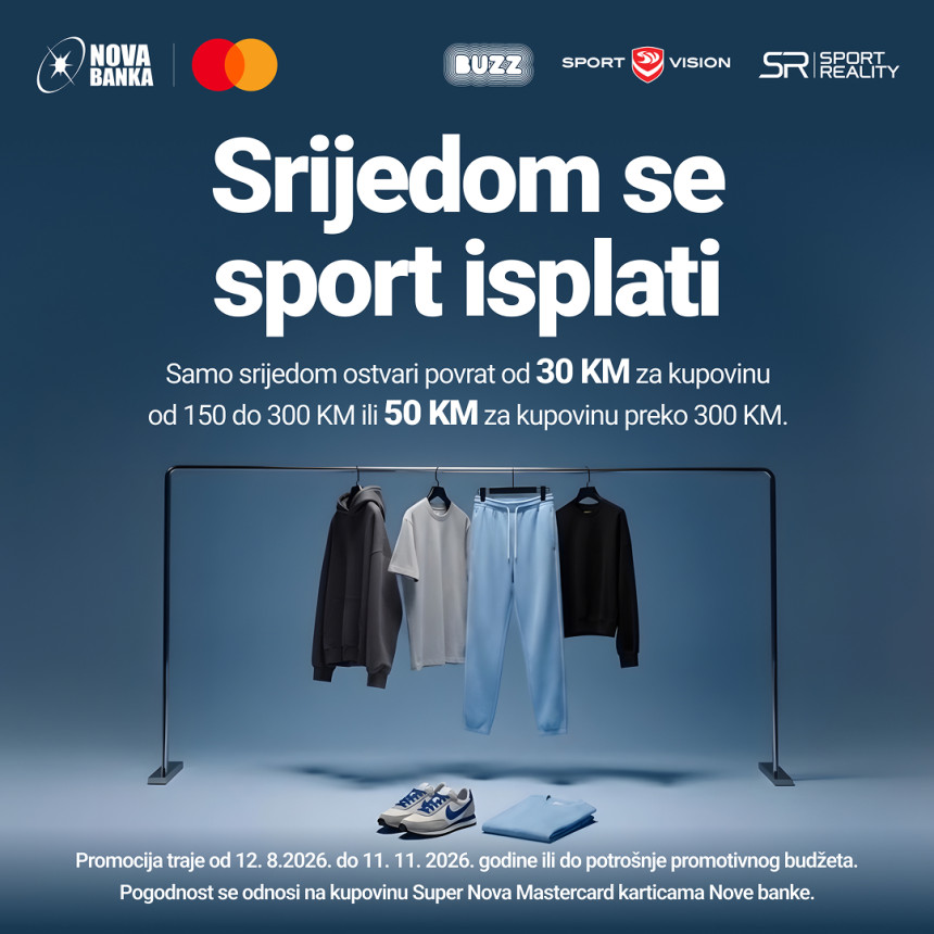 Nova banka vraća novac za kupovinu sportske opreme