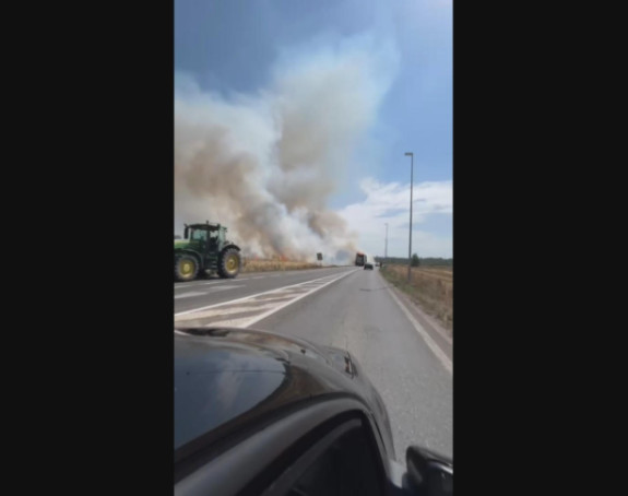Ponovo požar uz obilaznicu oko Bijeljine (VIDEO)