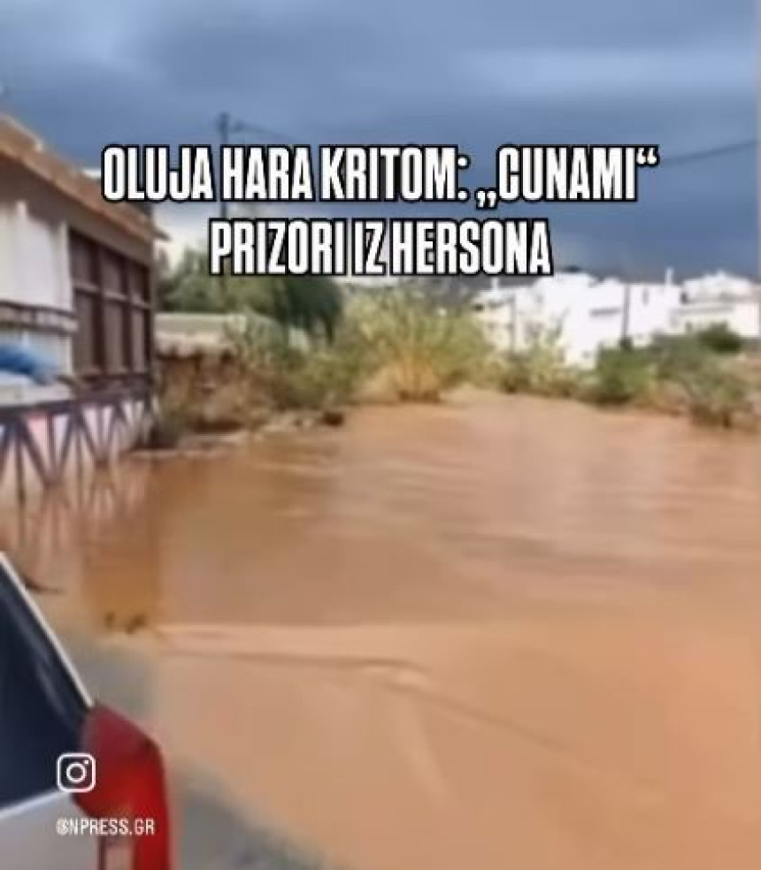 Олујно невријеме погодило грчко острво Крит (ВИДЕО)