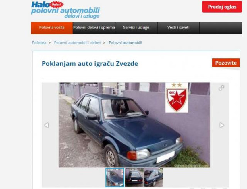 Premija za gol Arsenalu – Ford Eskort iz '94.