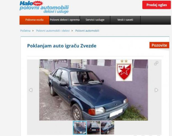 Premija za gol Arsenalu – Ford Eskort iz '94.