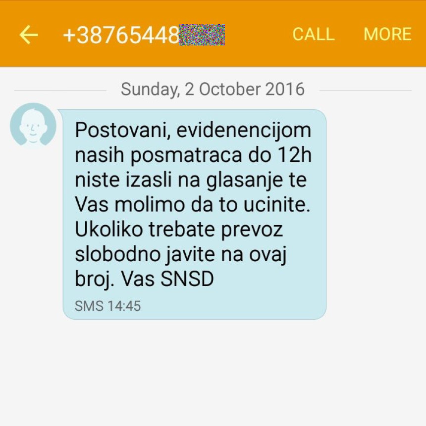 Putem SMS poruka "prijete" glasačima