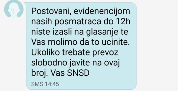 Putem SMS poruka "prijete" glasačima