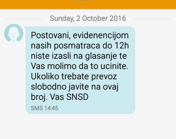 Putem SMS poruka "prijete" glasačima