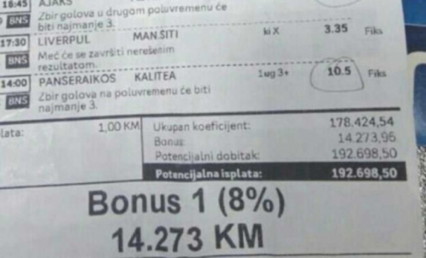 Какав је осјећај када је добитак 192.000 КМ