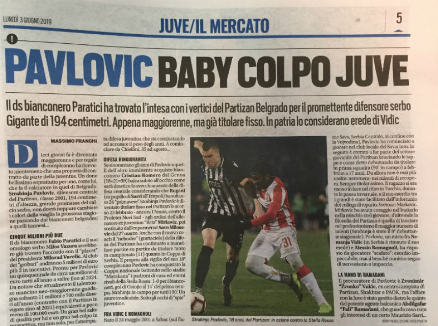 Šapčanin - iz Partizana u Juventus!