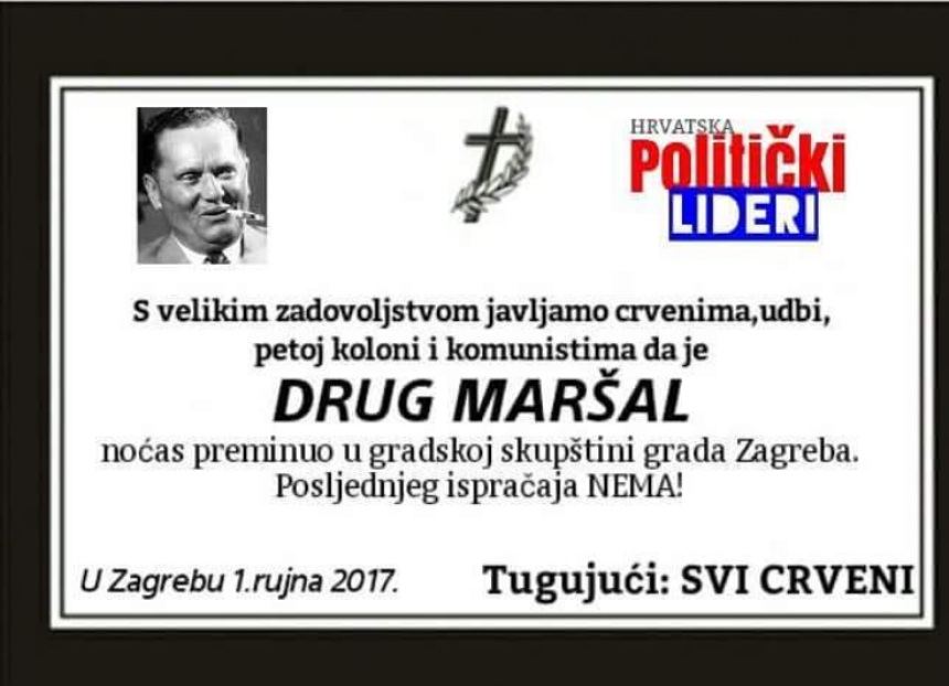 ХДЗ: "Смртовница" маршала Тита
