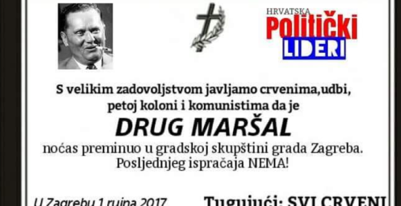 ХДЗ: "Смртовница" маршала Тита