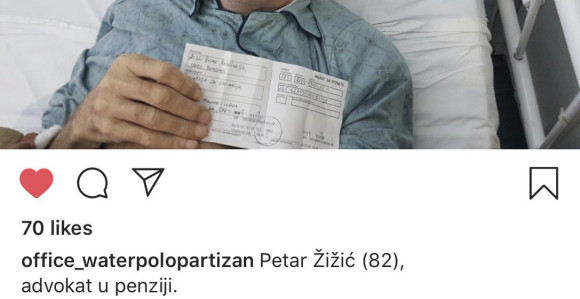 Navijači uz VK Partizan: Uplata iz bolničkog kreveta!