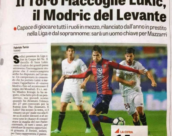 Gazeta hvali Sašu Lukića: Levanteov Modrić se vraća u Torino!
