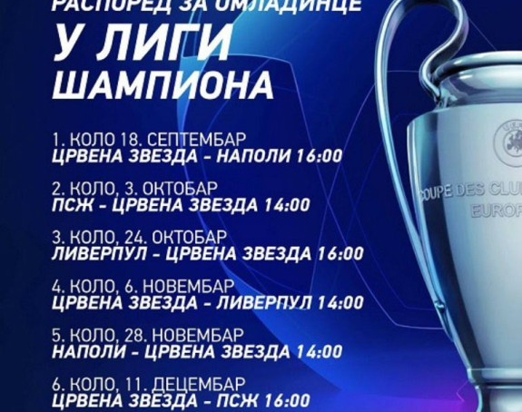 Познат је распоред Звездиних омладинаца у ЛШ...