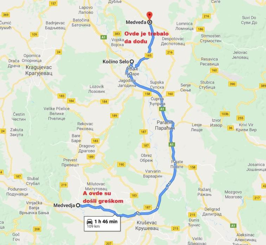 Krenuli u MedveĐu, a stigli u MedveDJu - promašili za 170 km!