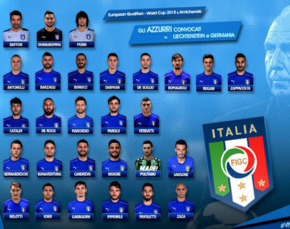 SP - Spisak Italije: Ventura podmladio tim! Svi su tu, osim Balotelija!