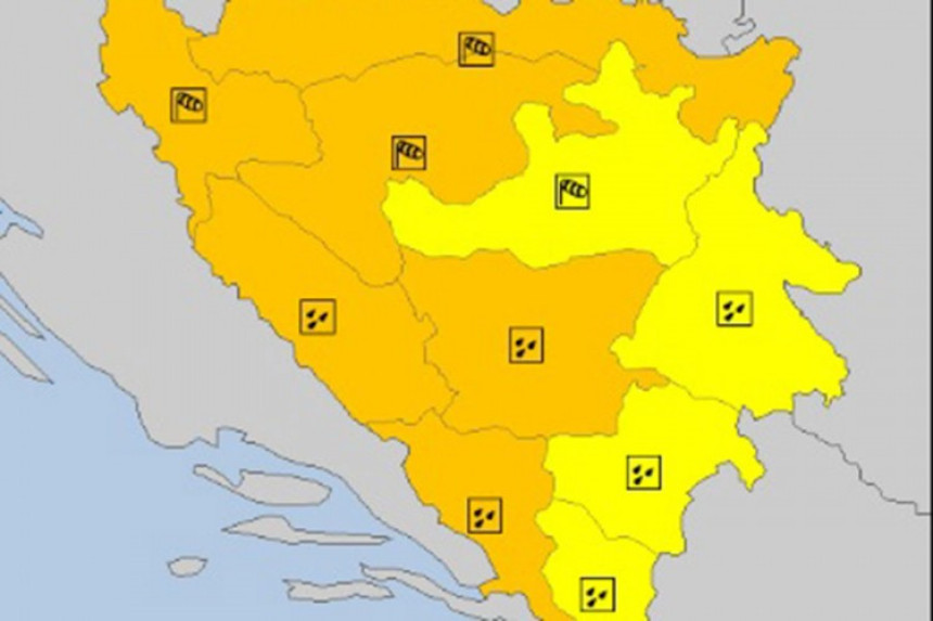 U BiH na snazi narandžasti meteoalarm