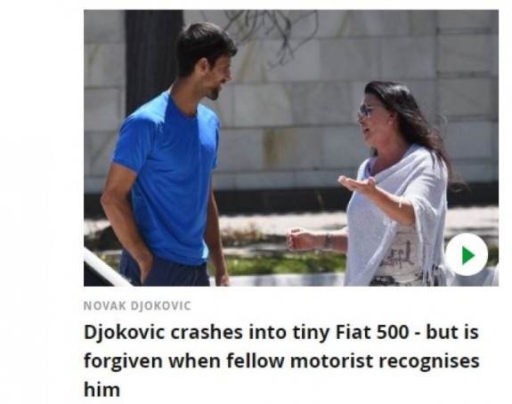 Novak imao manji udes u Španiji