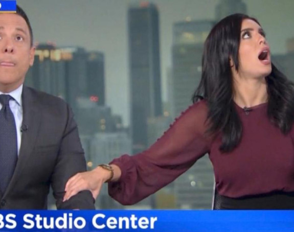 Водитељка под столом (ВИДЕО)