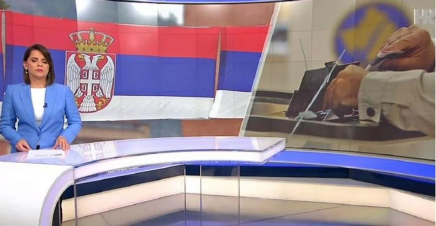 HRT izbore na Kosovu najavio uz srpsku zastavu