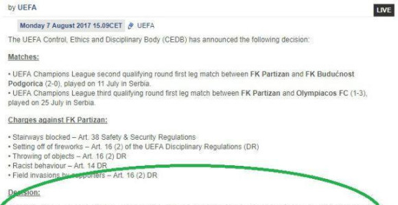 UEFA potvrdila suspenziju Humske i zaprijetila!