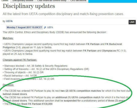 UEFA potvrdila suspenziju Humske i zaprijetila!