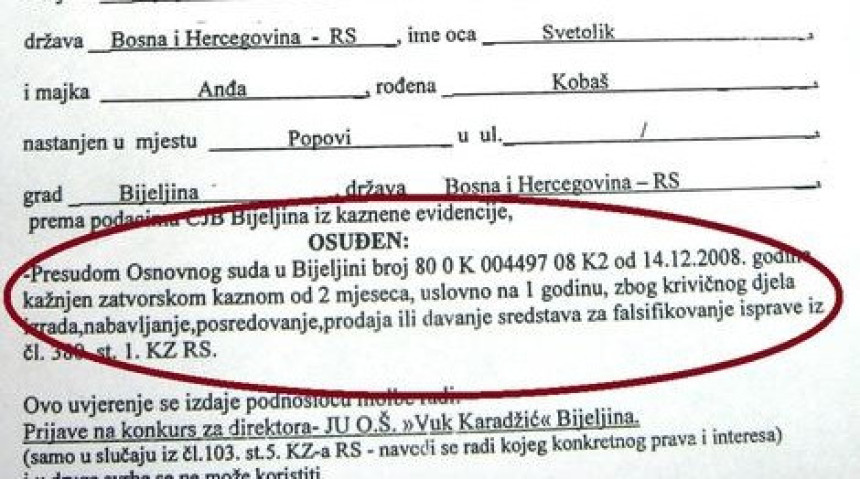 Osuđeni falsifikator direktor škole u BN?