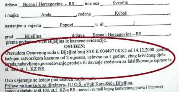 Osuđeni falsifikator direktor škole u BN?